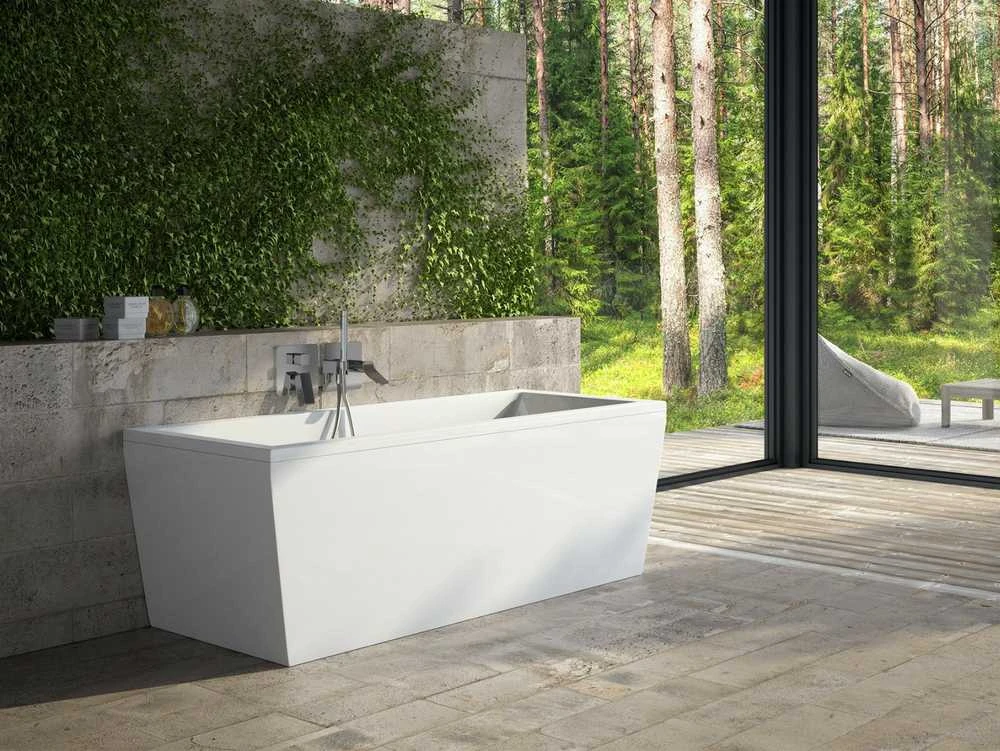 Vonia Besco Vena, 170 x 75 cm, su chrome sifonu su persipylimu slim