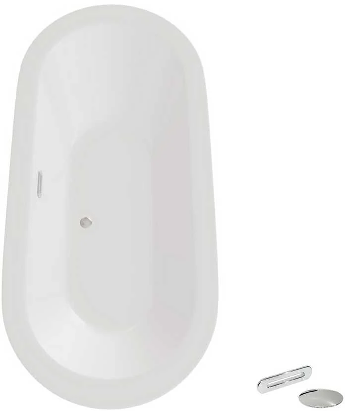 Vonia Besco Victoria, 185 x 83 cm, be apdailos, su sifonu su persipylimu slim chrome