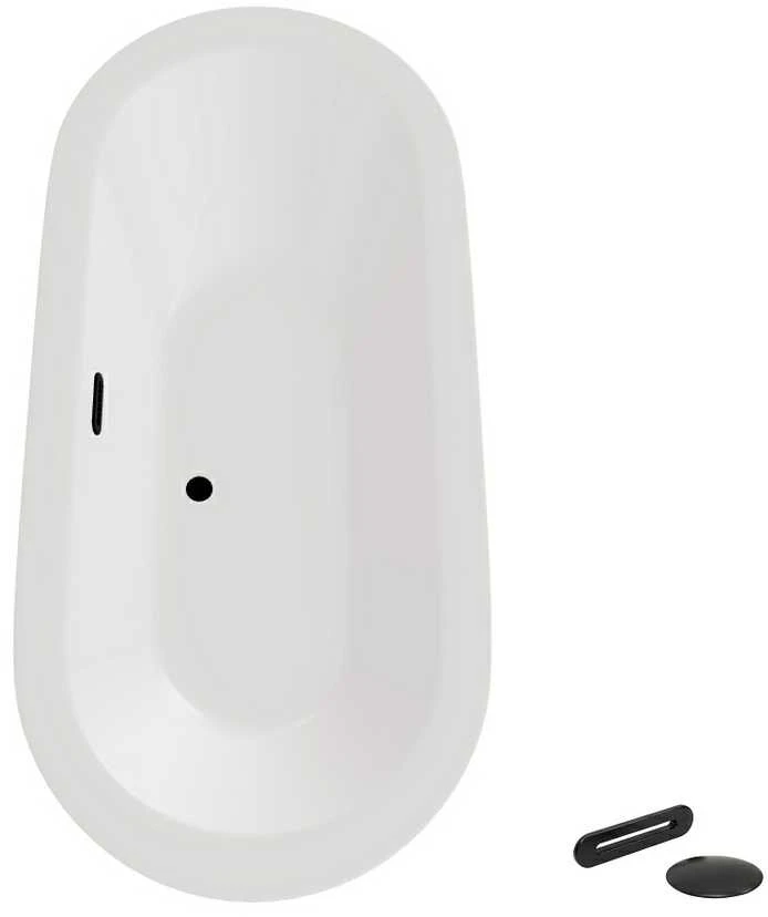 Vonia Besco Victoria, 185 x 83 cm, be apdailos, su sifonu su persipylimu slim juodu