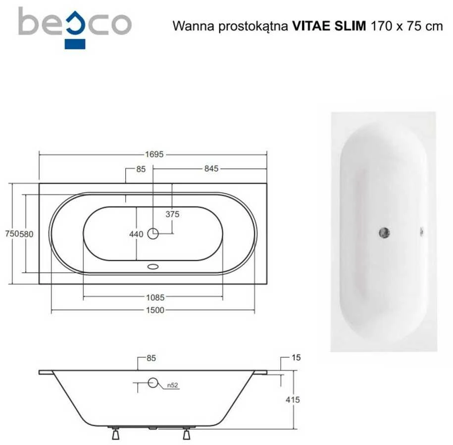 Vonia Besco Vitae Slim, 170 x 75 cm