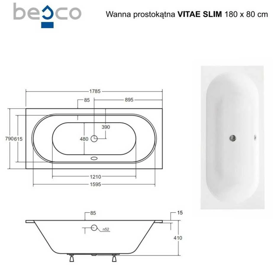 Vonia Besco Vitae Slim, 180 x 80 cm