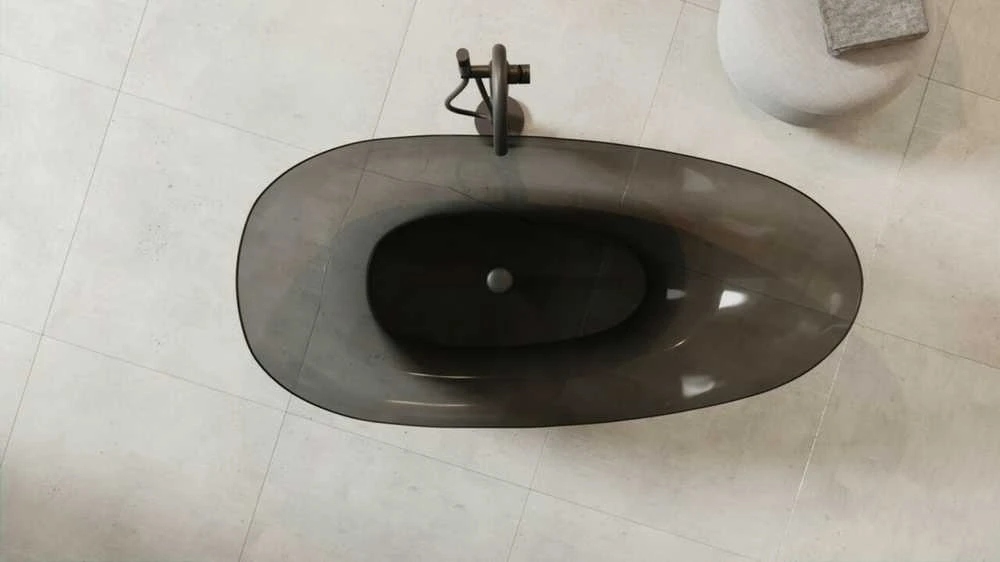 Vonia Besco Xara Carbon Pilkas, 160 x 75 cm, su juodu dangteliu