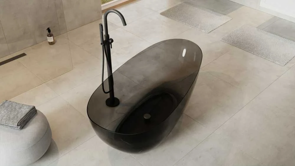 Vonia Besco Xara Carbon Pilkas, 160 x 75 cm, su juodu dangteliu