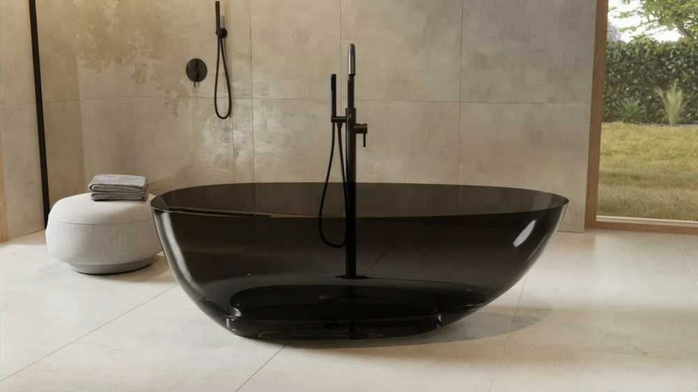 Vonia Besco Xara Carbon Pilkas, 160 x 75 cm, su juodu dangteliu