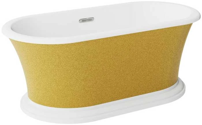 Vonia Besco Ziva Glam Gold, 160 x 75 cm, su sifonu su persipylimu slim chrome