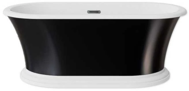 Vonia Besco Ziva Juodas&Baltas, 160 x 75 cm, su sifonu su persipylimu slim gun metal