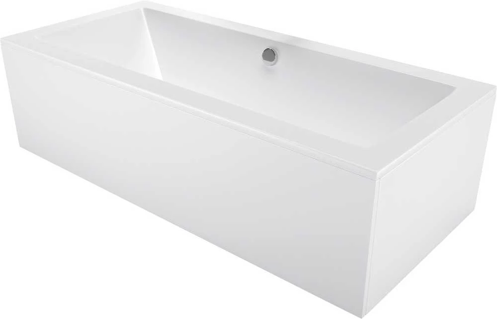 Vonia Mexen Cube su apdaila, 180x80 cm, Baltas+Chrome