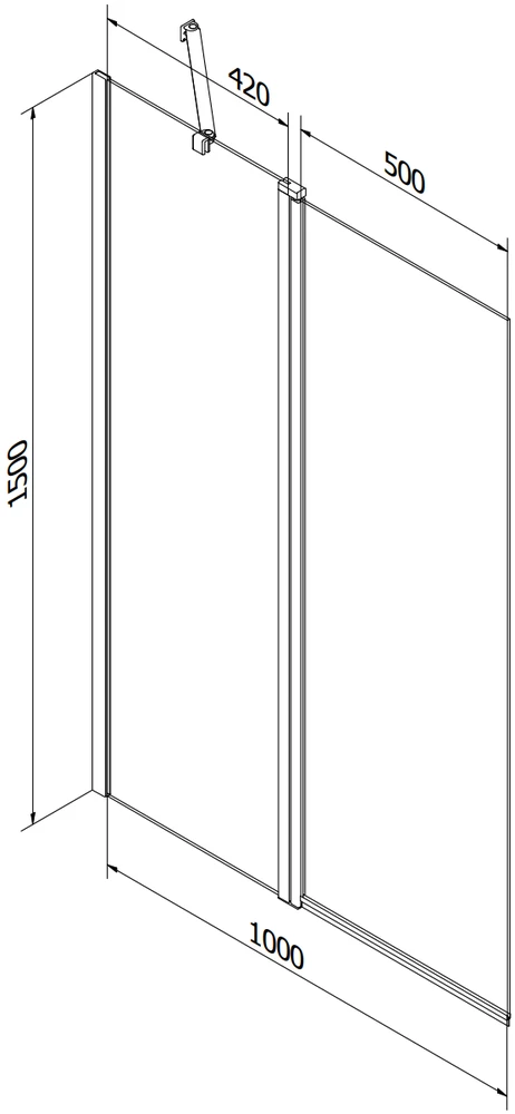 Vonia Mexen Cube su apdaila ir stiklo sienele, 180x80 cm + 100 cm, Baltas+Juodas grid