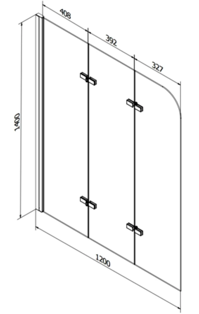 Vonia Mexen Cube su apdaila ir stiklo sienele, 170x80 cm + 120 cm, baltas+III/fold/chrome