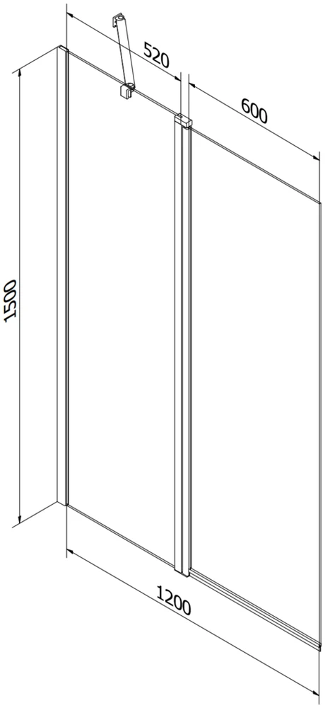 Vonia Mexen Cube su apdaila ir stiklo sienele, 170x80 cm + 120 cm, Baltas+Juodas grid