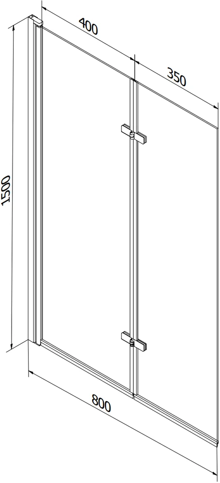 Vonia Mexen Cube su apdaila ir stiklo sienele, 180x80 cm + 80 cm (II), Baltas+Gold/Transparent