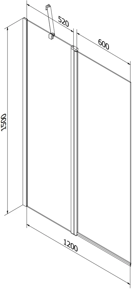 Vonia Mexen Cube su apdaila ir stiklo sienele, 170x80 cm + 120 cm, Baltas+Juodas/Transparent