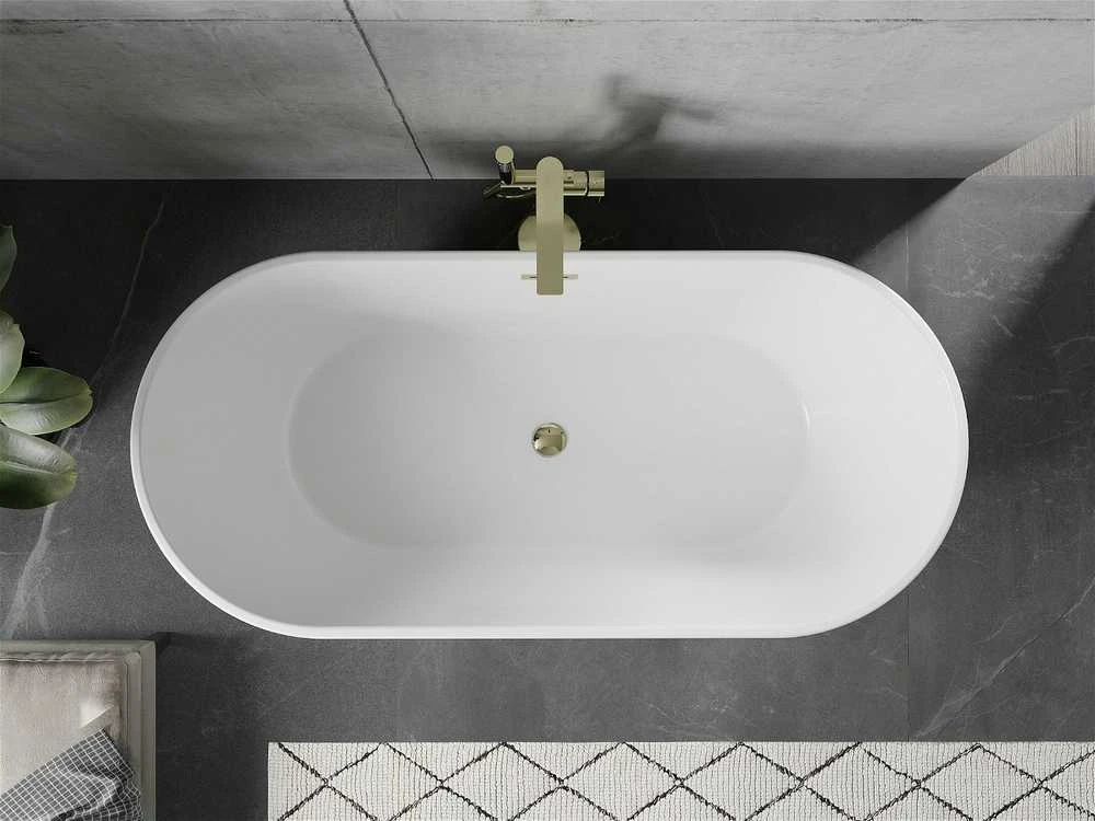 Vonia Mexen Flavia su sifonu, 160 x 74 cm, Baltas+Gold