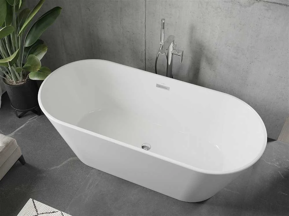 Vonia Mexen Flavia su sifonu, 160 x 74 cm, Baltas+Chrome