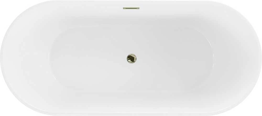 Vonia Mexen Flavia su sifonu, 170 x 75 cm, Baltas/Juodas+Gold