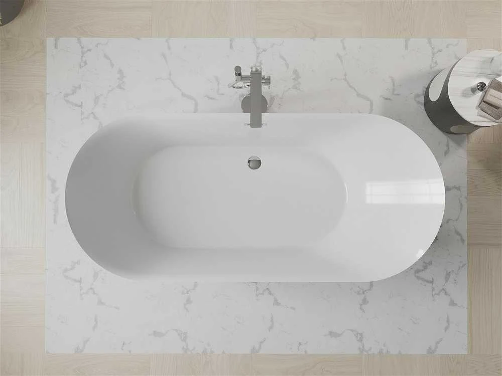 Vonia Mexen Roxy su sifonu, 180 x 85 cm, Baltas+Chrome