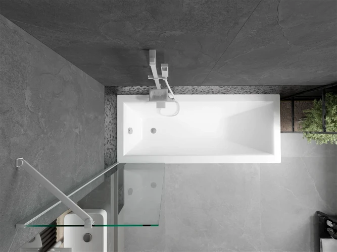 Vonios sienelė Mexen Next I, Baltas/Transparent, 50 x 150 cm