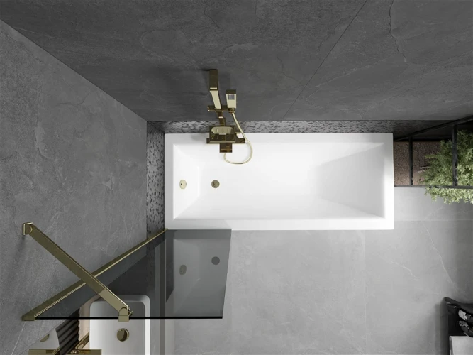 Vonios sienelė Mexen Next I, Gold/grafito stiklas, 50 x 150 cm