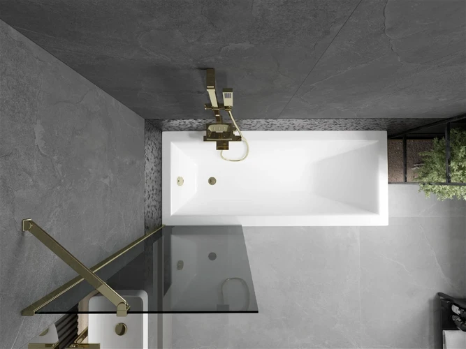 Vonios sienelė Mexen Next I, Gold/grafito stiklas, 60 x 150 cm