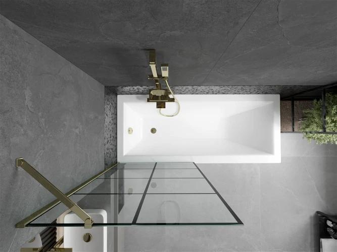 Vonios sienelė Mexen Next I, Gold/juodas raštas, 80 x 150 cm