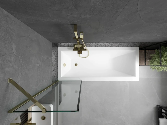 Vonios sienelė Mexen Next I, Gold/Juodas frame, 50 x 150 cm