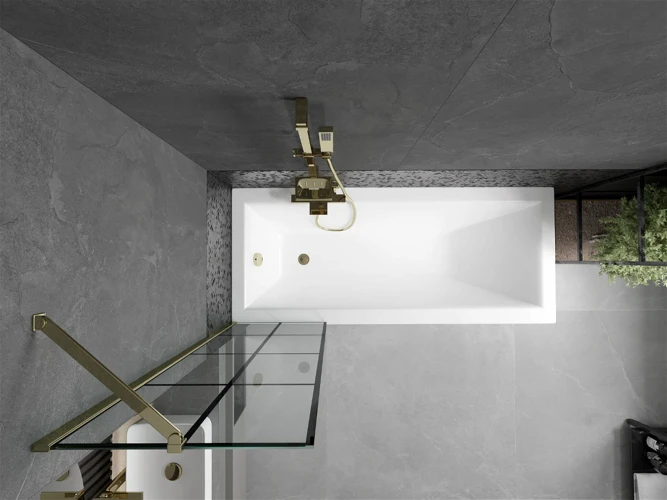 Vonios sienelė Mexen Next I, Gold/juodas raštas, 50 x 150 cm