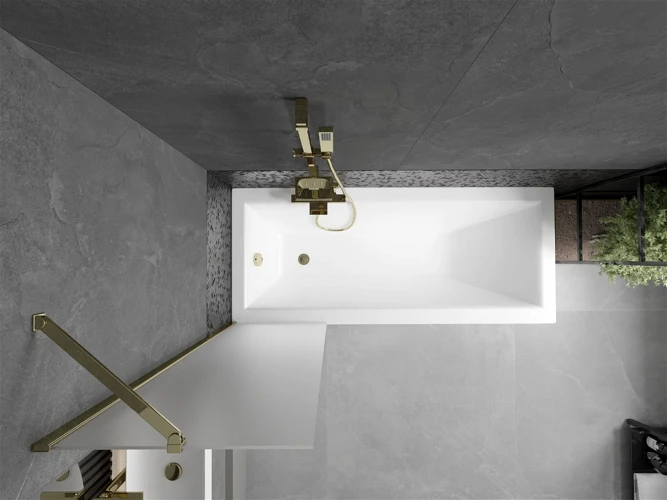 Vonios sienelė Mexen Next I, Gold/matinis stiklas, 50 x 150 cm