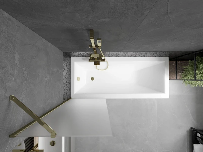 Vonios sienelė Mexen Next I, Gold/matinis stiklas, 60 x 150 cm