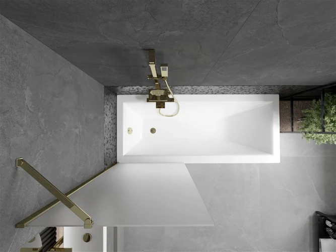 Vonios sienelė Mexen Next I, Gold/matinis stiklas, 70 x 150 cm