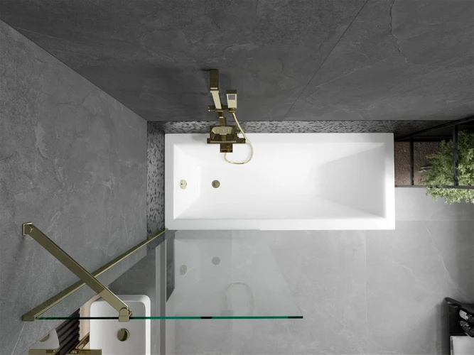 Vonios sienelė Mexen Next I, Gold/Transparent, 70 x 150 cm