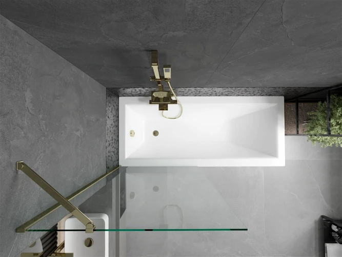 Vonios sienelė Mexen Next I, Gold/Transparent, 80 x 150 cm