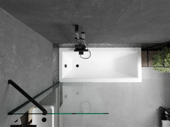 Vonios sienelė Mexen Next I, Juodas/Transparent, 70 x 150 cm