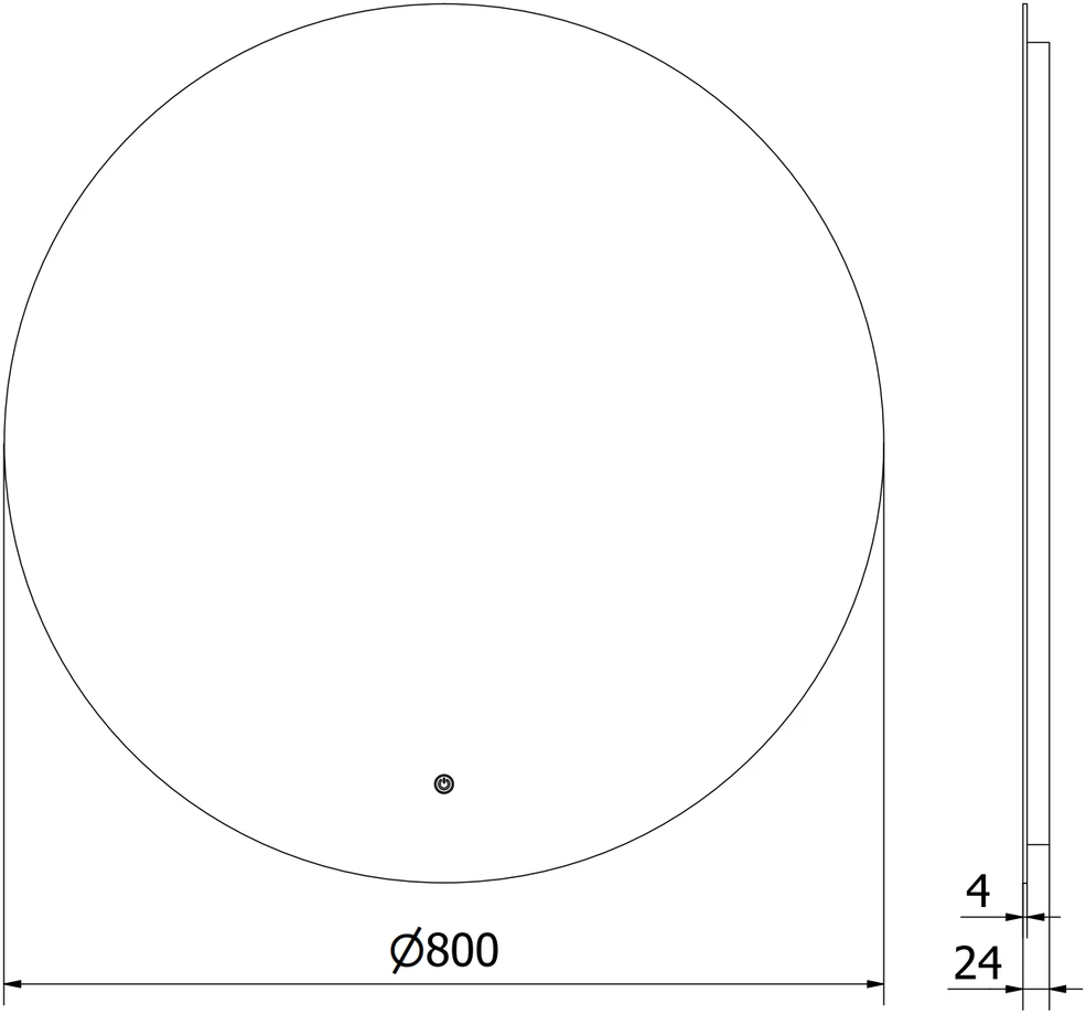 Vonios veidrodis Mexen Erg su LED apšvietimu ir apsauga nuo rasojimo, 80 cm