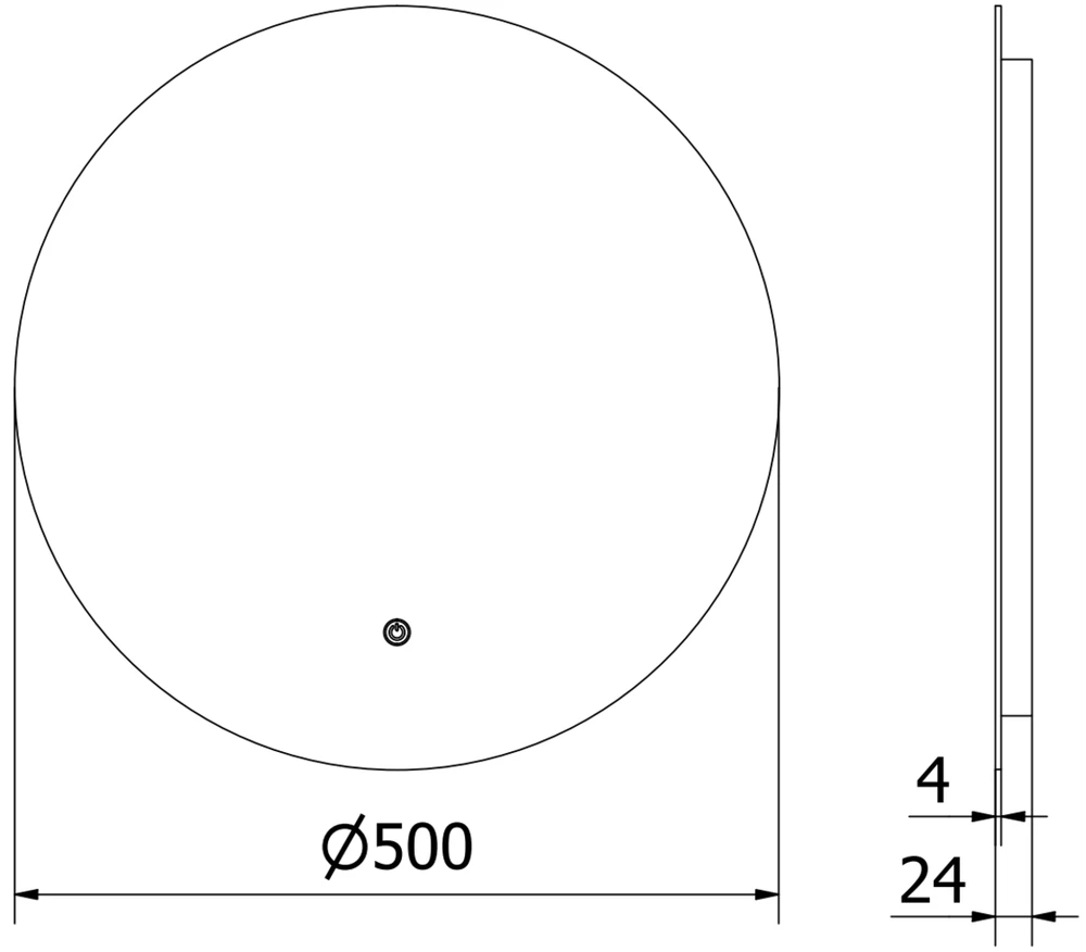 Vonios veidrodis Mexen Erg su LED apšvietimu ir apsauga nuo rasojimo, 50 cm