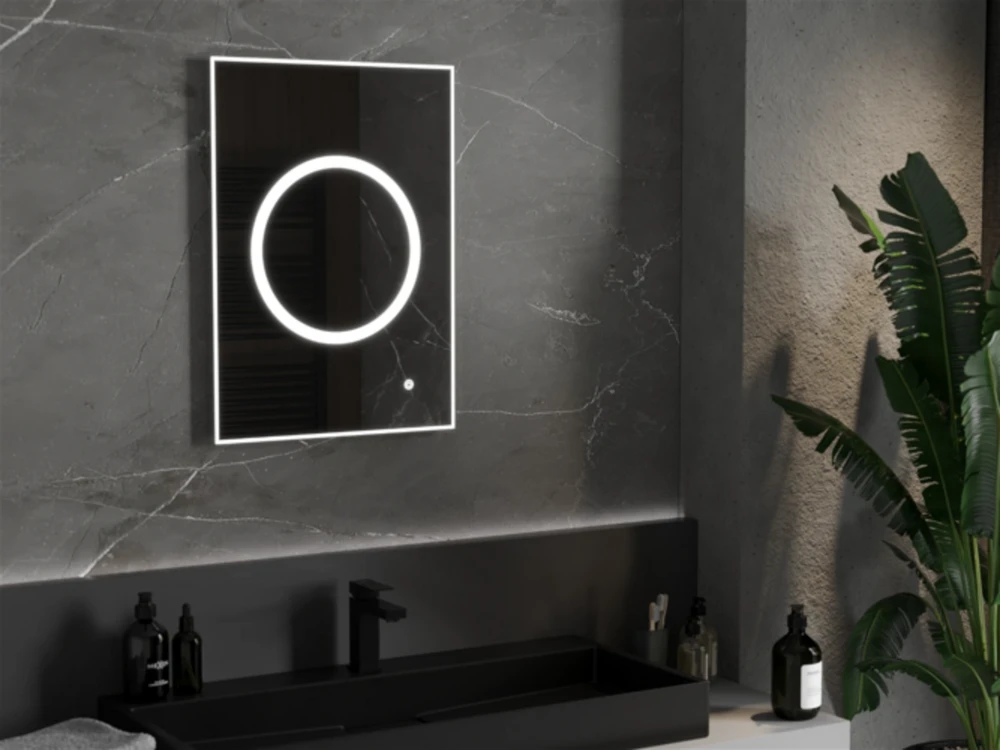 Vonios veidrodis Mexen Koga su LED apšvietimu ir šildymo kilimėliu, 50 x 70 cm