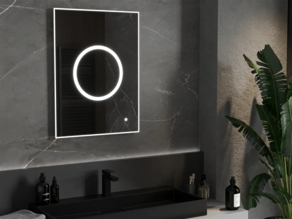 Vonios veidrodis Mexen Koga su LED apšvietimu ir šildymo kilimėliu, 60 x 80 cm