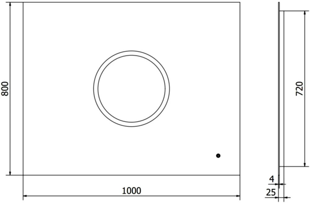 Vonios veidrodis Mexen Koga su LED apšvietimu ir šildymo kilimėliu, 100 x 80 cm