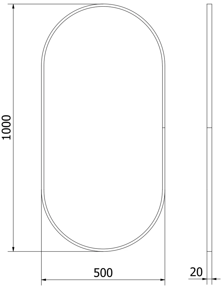 Vonios veidrodis Mexen Loft Oval, 100 x 50 cm, Gold