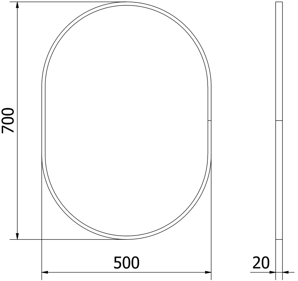 Vonios veidrodis Mexen Loft Oval, 70 x 50 cm, Gold