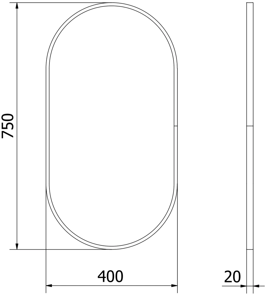 Vonios veidrodis Mexen Loft Oval, 75 x 40 cm, Gold