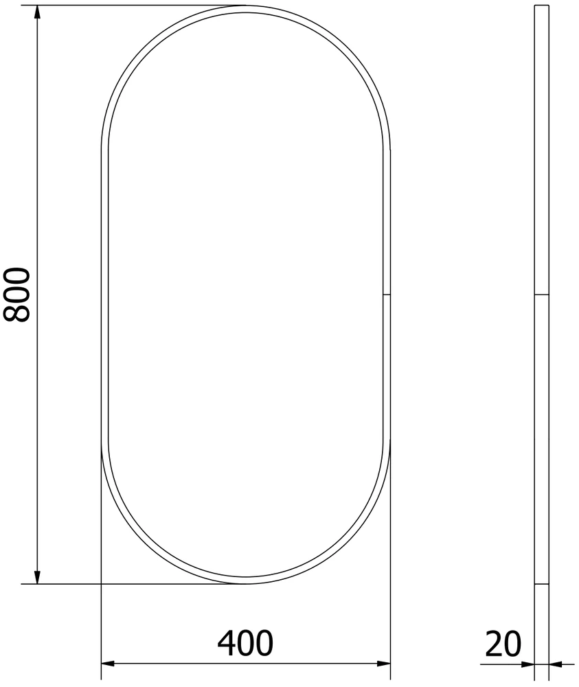 Vonios veidrodis Mexen Loft Oval, 80 x 40 cm, Gold
