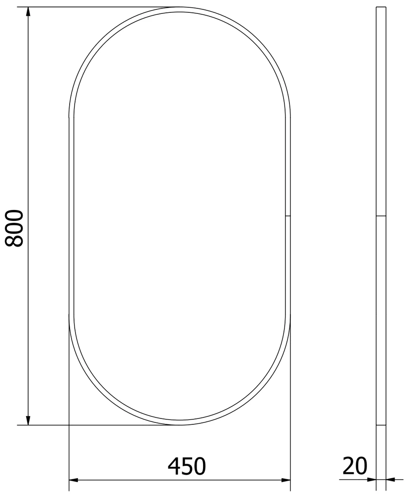 Vonios veidrodis Mexen Loft Oval, 80 x 45 cm, Gold