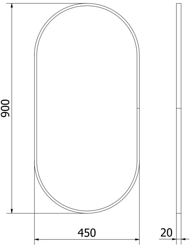 Vonios veidrodis Mexen Loft Oval, 90 x 45 cm, Gold