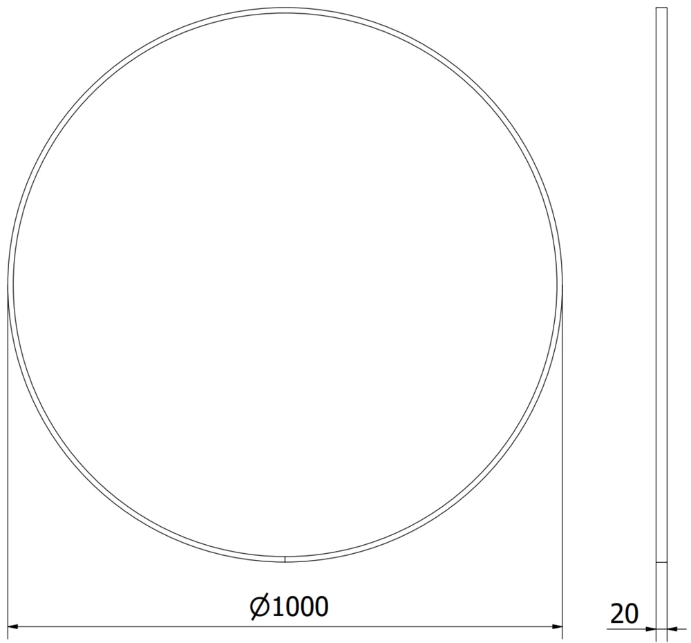 Vonios veidrodis Mexen Loft Round, 100 cm, inox