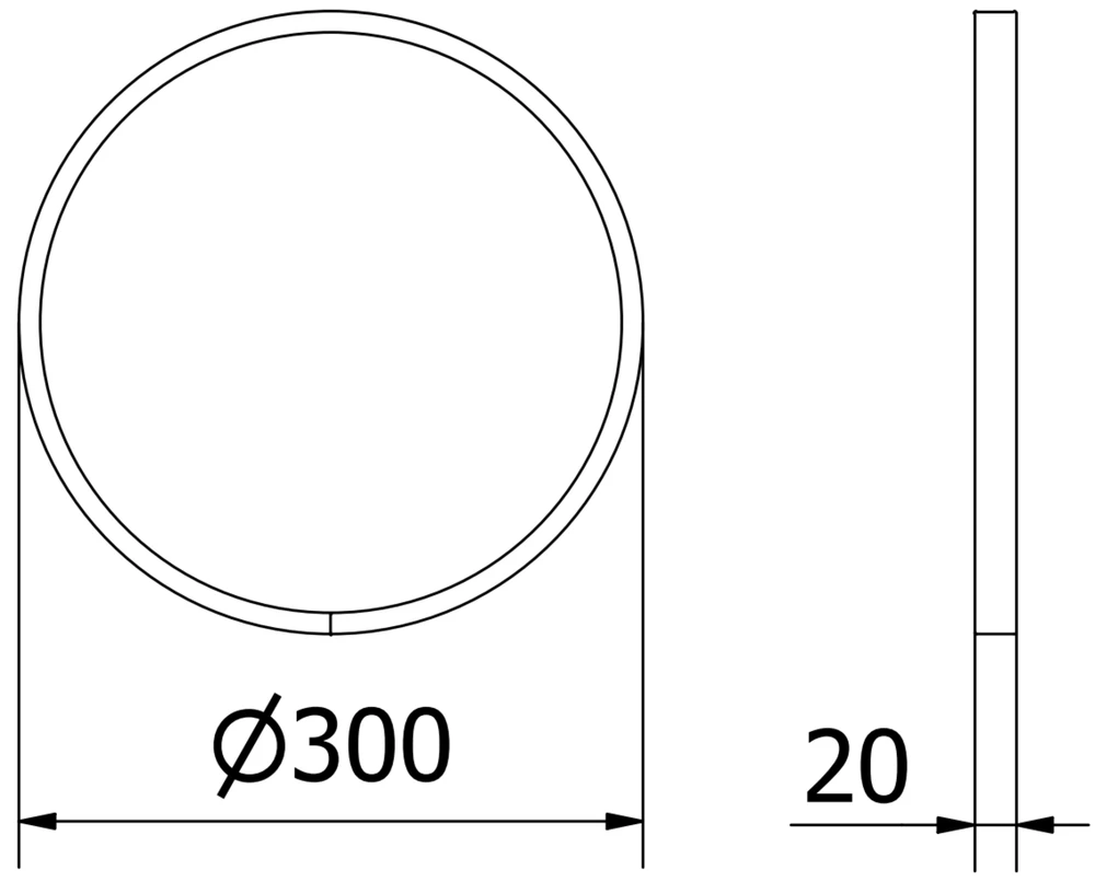 Vonios veidrodis Mexen Loft Round, 30 cm, Baltas