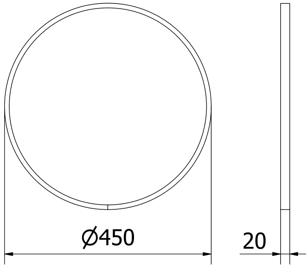 Vonios veidrodis Mexen Loft Round, 45 cm, Gold