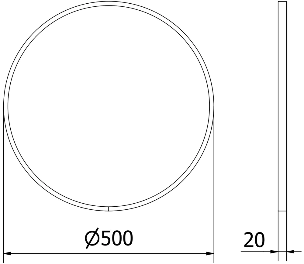 Vonios veidrodis Mexen Loft Round, 50 cm, Baltas
