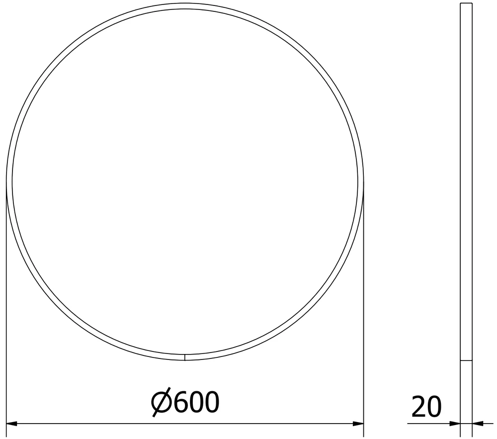 Vonios veidrodis Mexen Loft Round, 60 cm, Gold