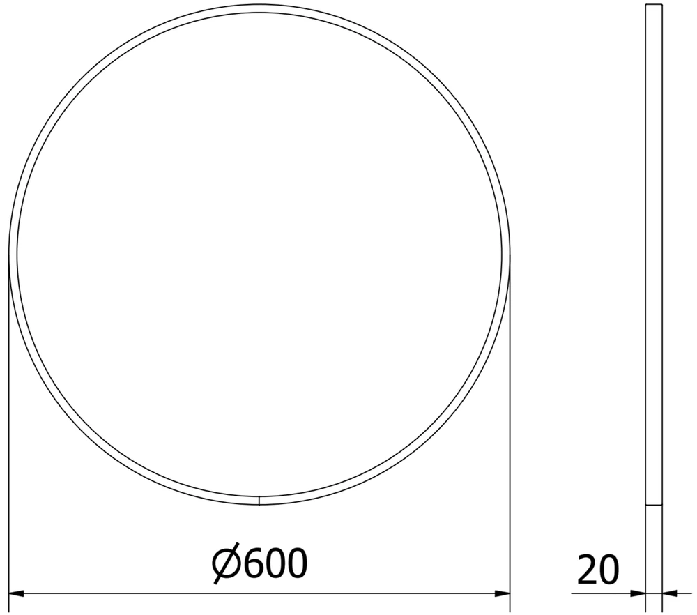 Vonios veidrodis Mexen Loft Round, 60 cm, Baltas