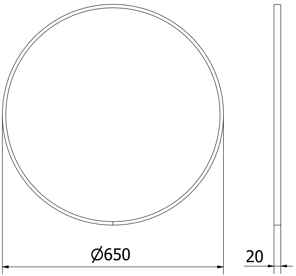 Vonios veidrodis Mexen Loft Round, 65 cm, Gold